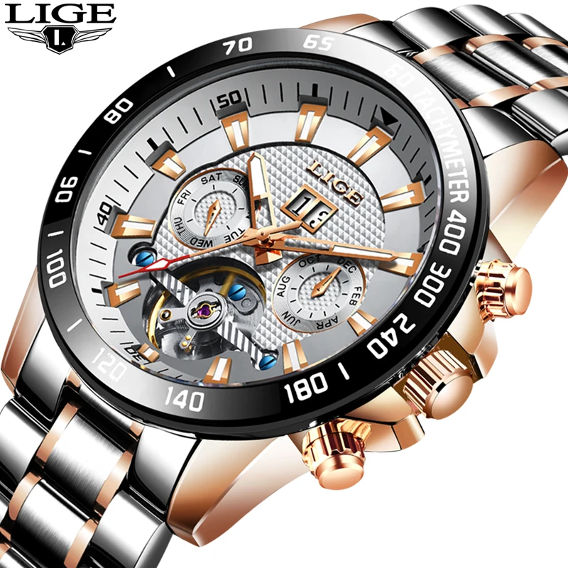 

Watch Men 2020 LIGE Clock New Fashion Mechanical Wristwatches For Mens Watches Top Brand Luxury Waterproof Automatic Watches+Box