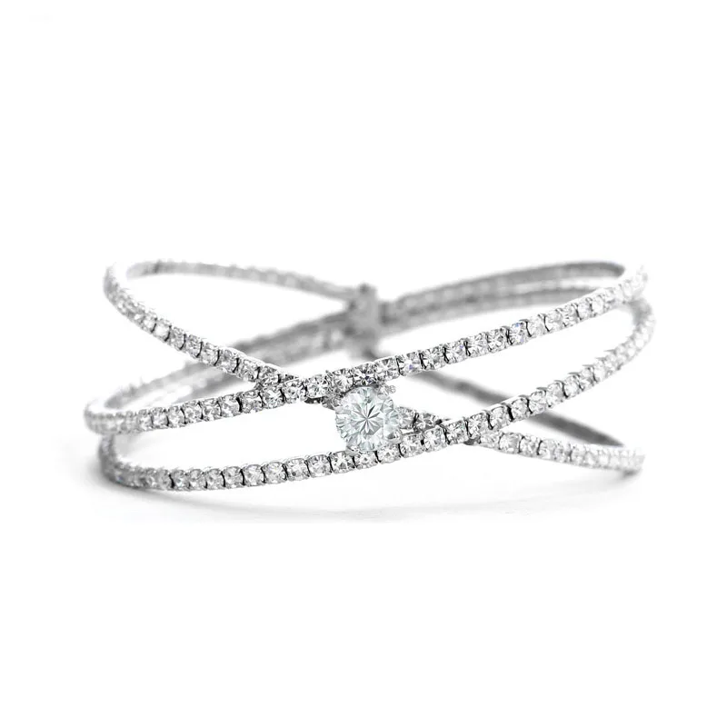 Новинка 2020 модный Простой Прозрачный многослойный браслет с кристаллами для