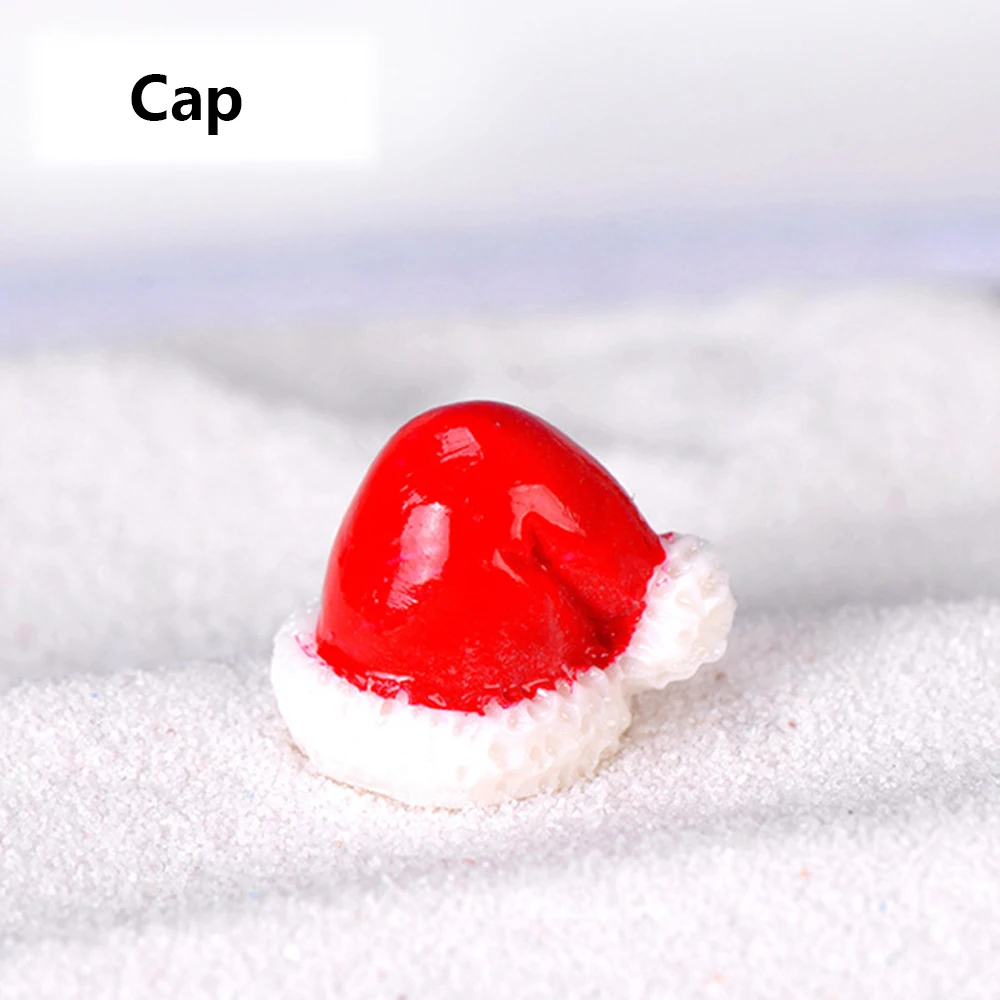 Cap 1 шт. миниатюрные из полимерной смолы Снеговик микро пейзаж фигурки Санта Клауса Фея Сад кукла дом бонсай Рождественский Декор игрушки инструмент - Цвет: Cap