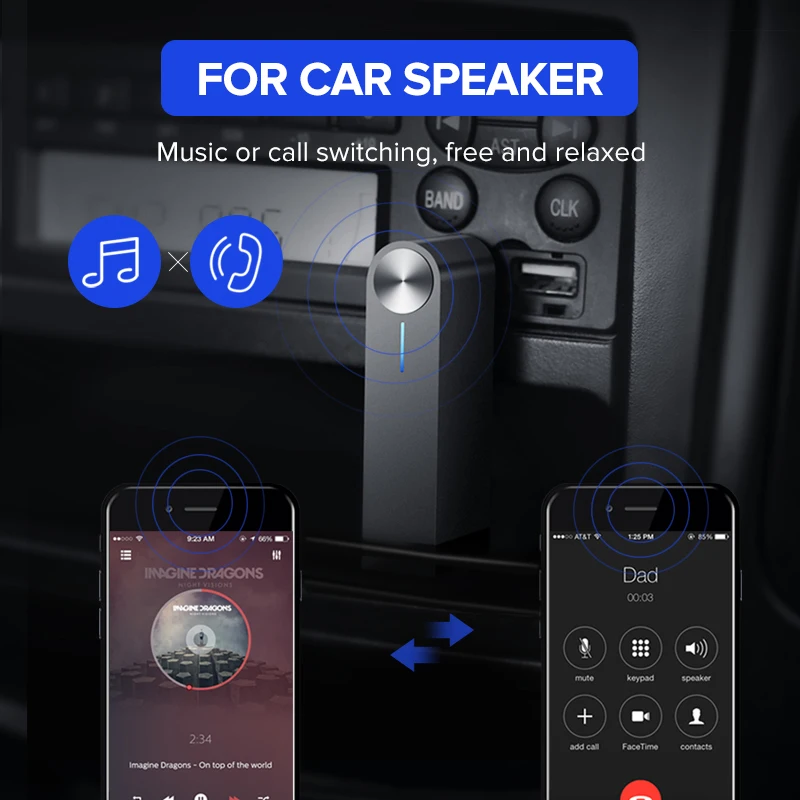 Ugreen Беспроводной Bluetooth Приемник 3.5mm Jack Bluetooth Audio Музыка Приемник Адаптер Автомобилей Aux Кабель бесплатно Динамик Наушники