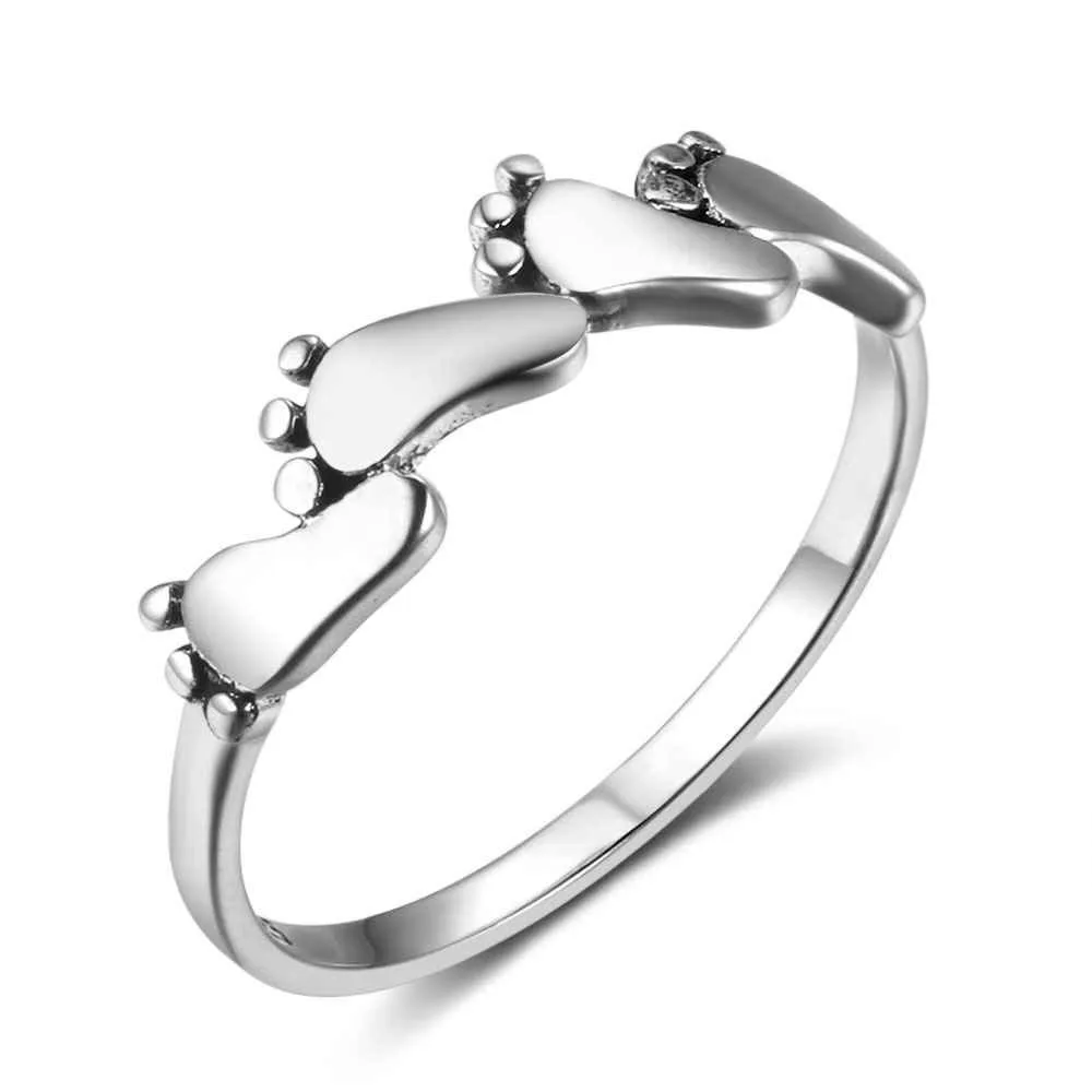 R2751 JewelOra, женские 925 пробы, серебряные кольца, музыкальная нота/Детские ноги/океанские волнистые кольца, ювелирные изделия, модный стиль, подарок для девушки - Цвет основного камня: R2751
