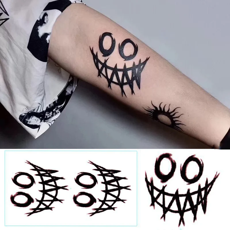 

Fake Tattoos Waterproof Hand Back Finger Tatoo Sticker Dark Tattoo Stickers Smile Rose Witch Cube Maple Leaf Temporary Tattoos