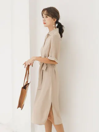 Женское шифоновое платье рубашка длинное приталенное трапеция с коротким