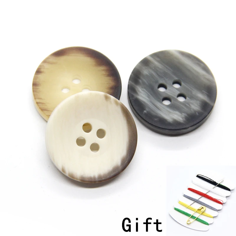 

15/20mm Imitation Wood Coat Sewing Resin Buttons For Clothing Sweater Decorative Big Buttons Handmade DIY Accessories Wholesale