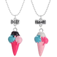 best friends resin soft clay lovely ice cream pendant necklace gift for baby kids jewelry choker christmas gift