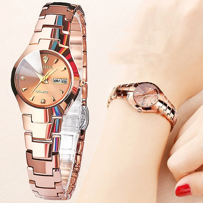 

Tai shi jie han edition fashion tungsten steel watch quartz female luminous student movement leisure ladies watch