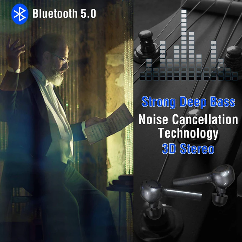 Amorno TWS T1 Bluetooth 5,0 стерео наушники TWS наушники с шумоподавлением наушники-вкладыши с микрофоном Handsfree 1000 мАч Внешний аккумулятор