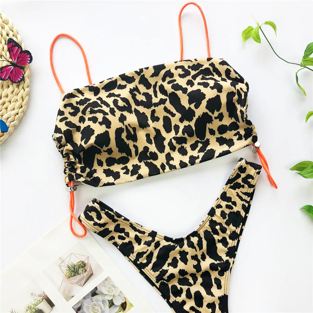 Сексуальный комплект бикини из змеиной кожи с леопардовым принтом женский