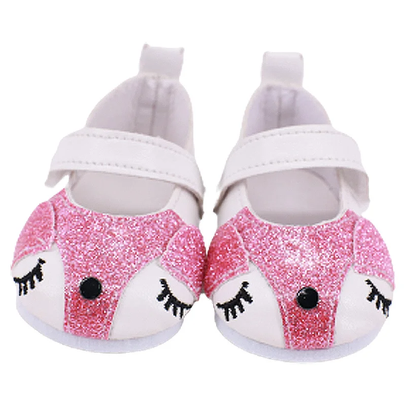 Туфли для кукол розовые и белые на липучке 18 дюймов 43 см | Игрушки хобби