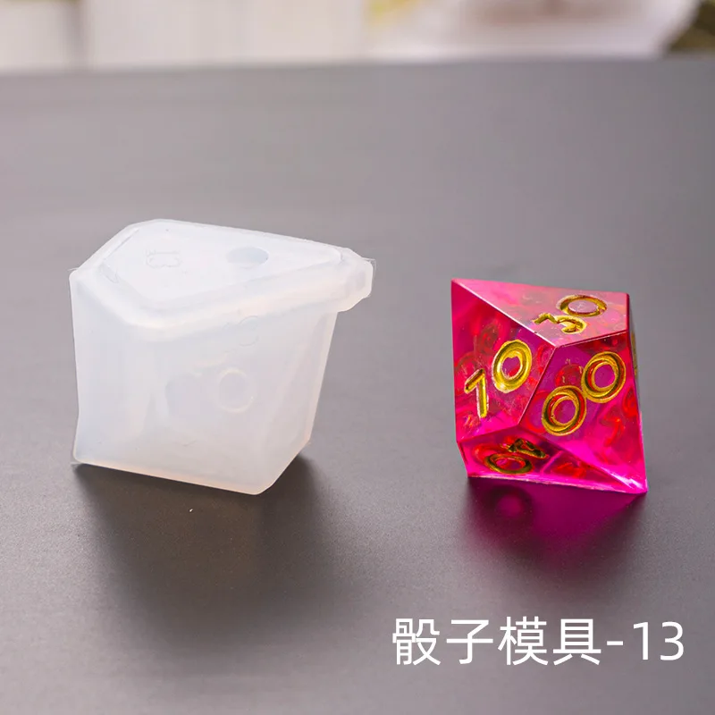 1 шт. DIY 3D игральные кости серии ювелирных изделий инструменты номер геймер Инструменты Силиконовые УФ смолы ювелирные изделия формы - Цвет: Type 13