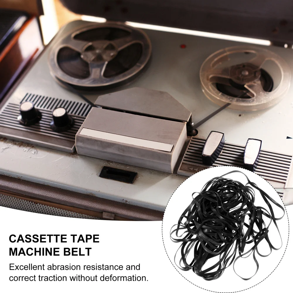 

40pcs Mixed Square Cassette Tape Machine Recorder Rubber Belt for Repair