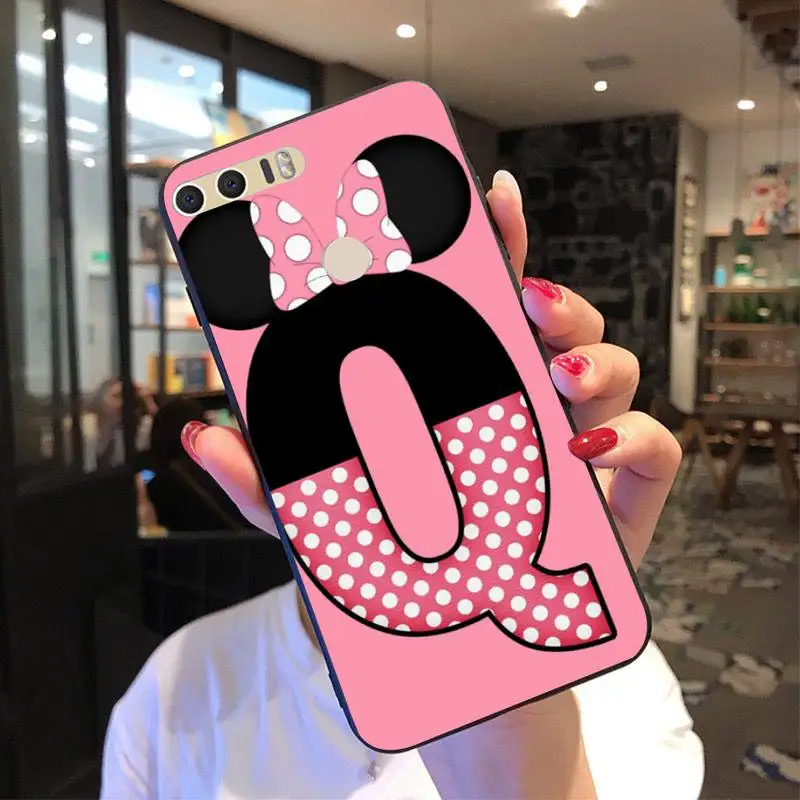 

ZFGHSHYQ Cartoon Mouse Bow 26 Letters DIY Printing Phone Case For Huawei P20 30 40 Pro Mate 20 30 40 Pro Nova 7se Honor 9X 10