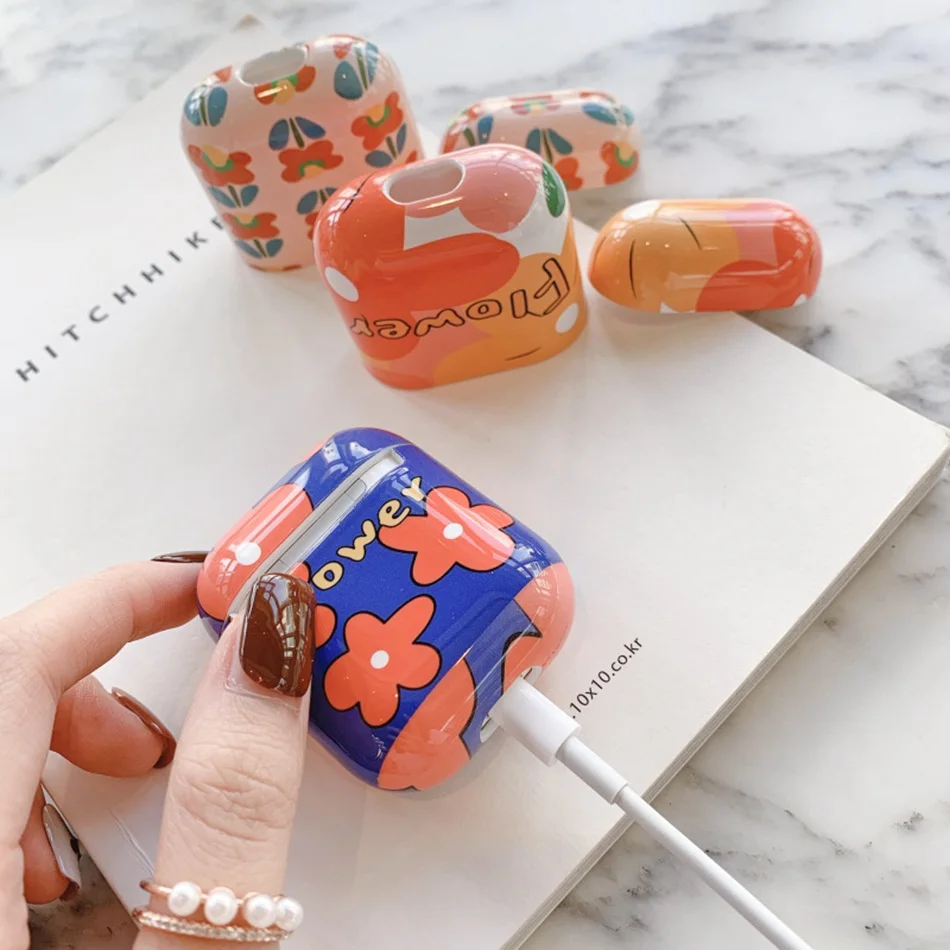 Беспроводной чехол для наушников для Airpods, чехол, Роскошный милый цветок, чехол для наушников для Apple Air Pods 2, чехол, защита, аксессуары для кожи