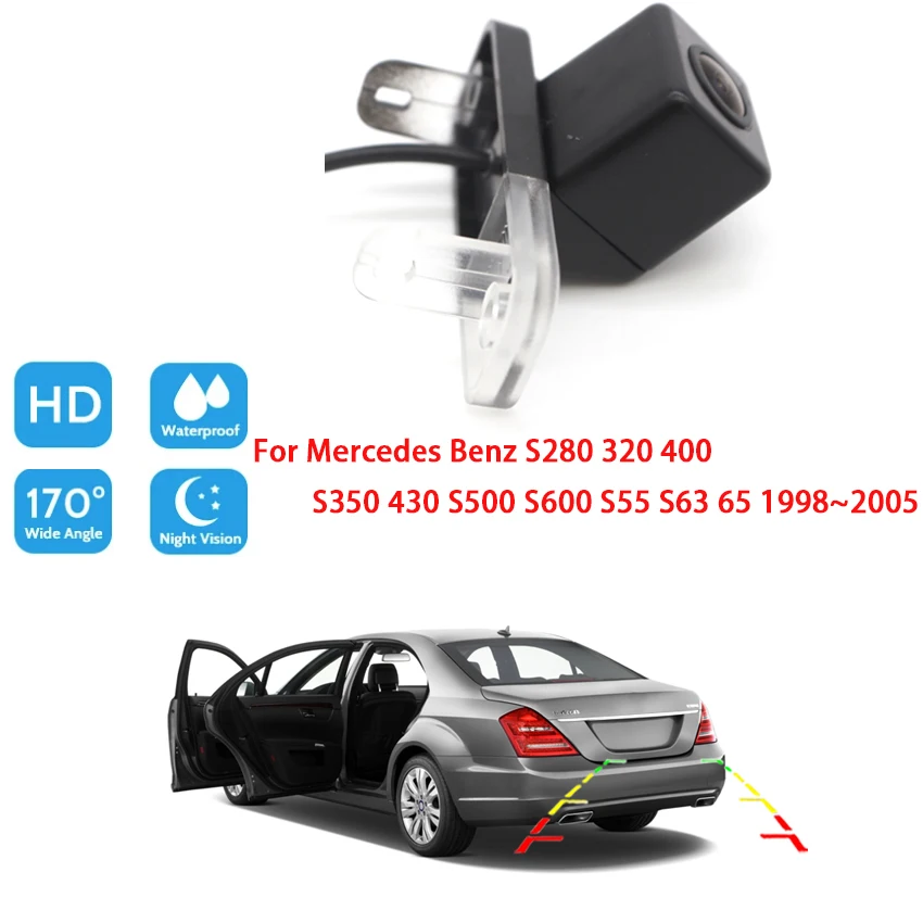 

Car Reversing Camera For Mercedes Benz S280 320 400 S350 430 S500 S600 S55 S63 65 1998 ~ 2005 HD Night Vision Rear View Camera