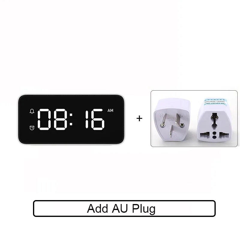 Add AU Plug Xiao mi Xiaoai смарт-будильник Голосовая трансляция часы настольные Dersktop часы Автоматическая Калибровка времени mi Home App умные часы - Цвет: Add AU Plug