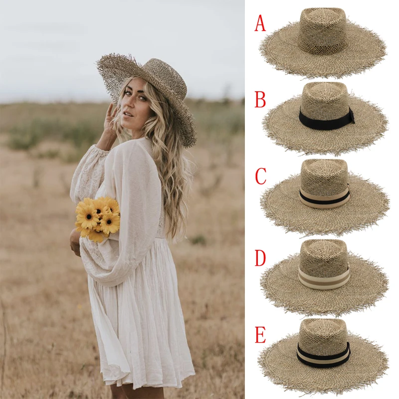 Соломенная шляпа с широкими полями для мужчин и женщин летняя 71/4 | Аксессуары