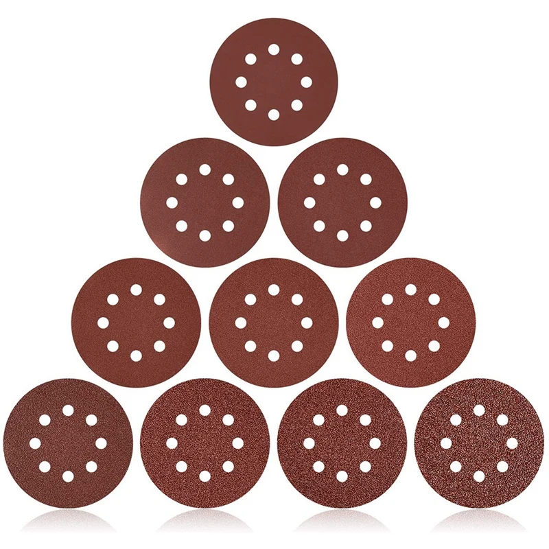 

160 шт. шлифовальные диски, 5-дюймовый крюк и петля песка Бумага песок Бумага для случайная орбитальная шлифовальная машина