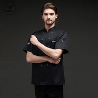 black and white red chef shirt pastry chef work uniform chef cooking double breasted tops mens and womens chef jackets coats