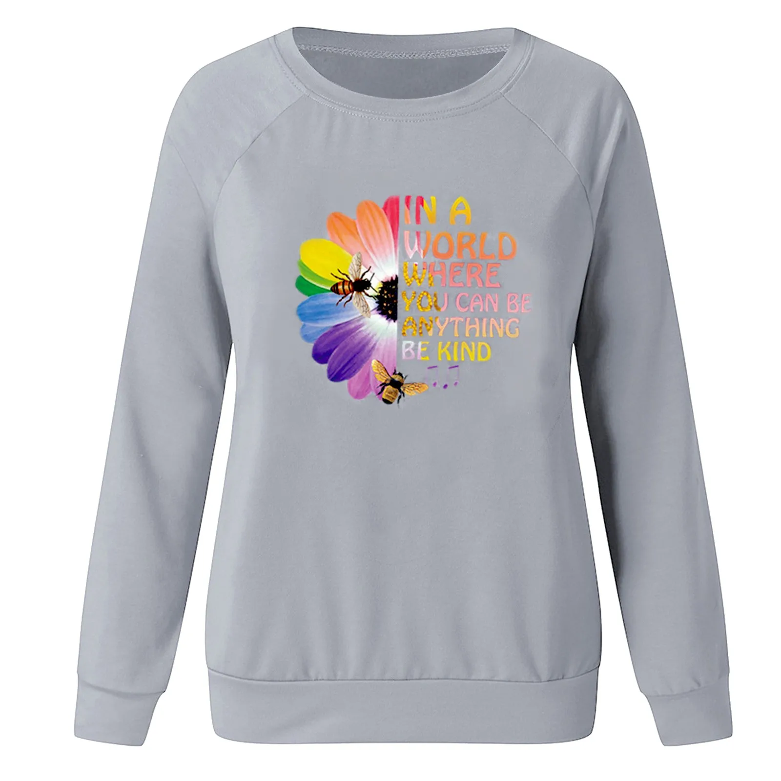 59# 2021 New Creative Women Flower Print Casual Printing Long Sleeve Sweatshirt Pullover Tops Blouse Sweatshirt Female Plus Size