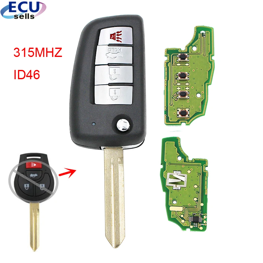 3 + 1 кнопки модифицированный складной 4 315 МГц Новый дизайн полный дистанционный