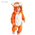 Детский комбинезон для новорожденных, одежда для маленьких девочек, зимний комбинезон для мальчиков, костюм для малышей, комбинезон для малышей, пижама в виде панды, тигра, лисы, Детская Пижама