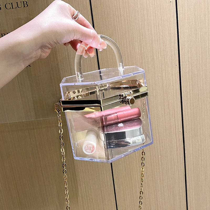 Fashion Clear Acrylic Women's Handbag Designer Transparent Clutch Evening Party Bags for Women 2021 Female Women's Bag Purses