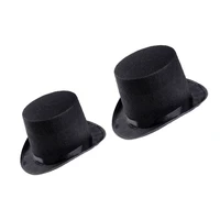 2pcs tophat felt hats creative hat ornaments party favors dress props 1 adult hat 1 childrens hat black