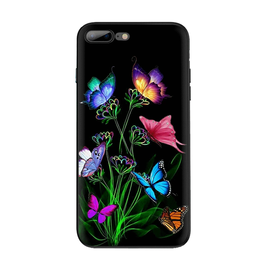 Чехол для мобильного телефона TPU iPhone 11 Pro X XR XS Max 7 8 6 6s Plus SE 5 5S чехол Бабочка белые