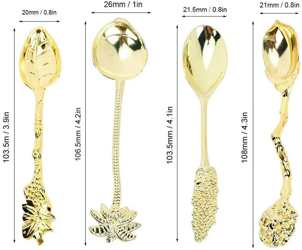 4 шт./комплект чайная ложка с кокосовым деревом|Столовые сервизы| |