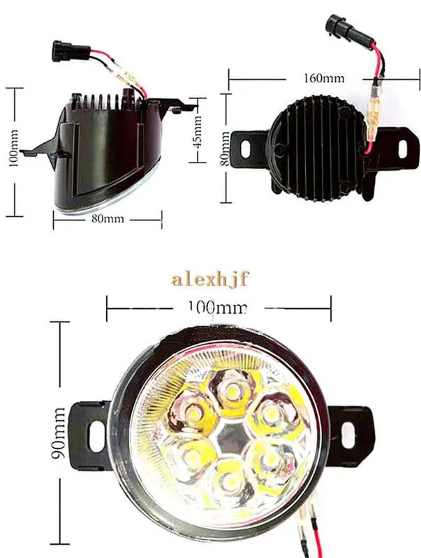 July King 18W 6LEDs H11 LED Fog Lamp Assembly Case for Nissan Dualis Qashqai 2007-2015 6500K 1260LM Daytime Running Lights | Автомобили и