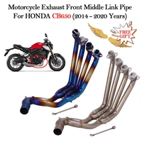 for honda cb650 2014 15 16 17 18 19 2020 motorcycle exhaust escape modified motor muffler front connection middle link pipe tube