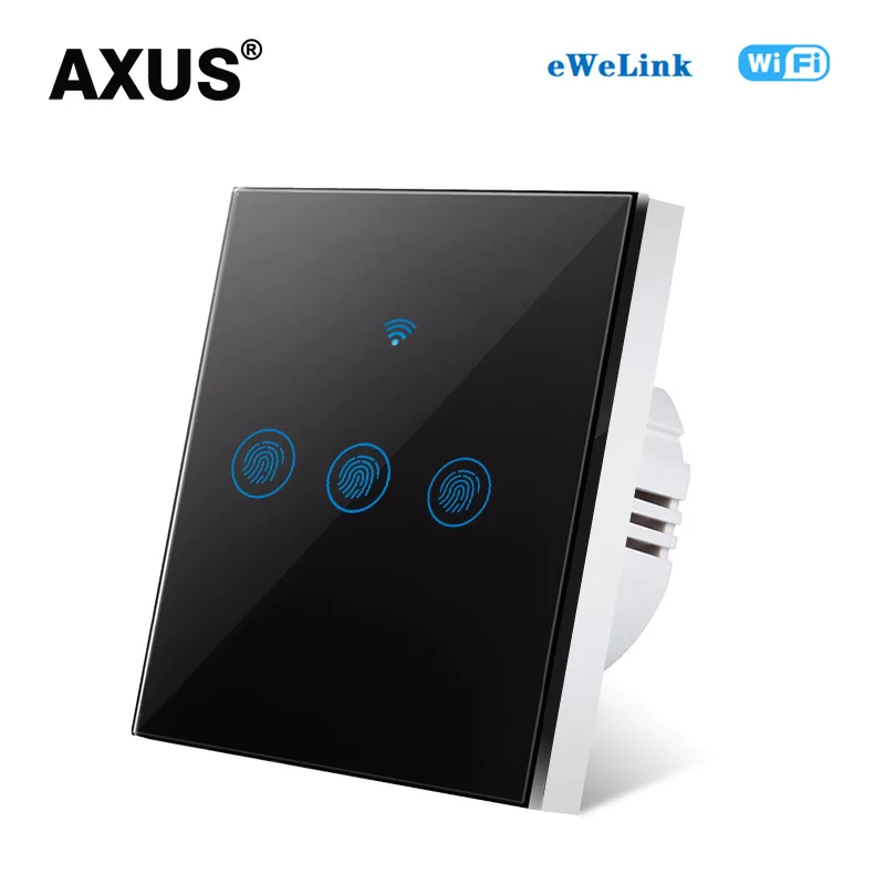 Настенный сенсорный выключатель AXUS европейский стандарт 1/2/3 клавиши 1 канал