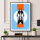 Винтажный постер на холсте с изображением гоночного автомобиля голф