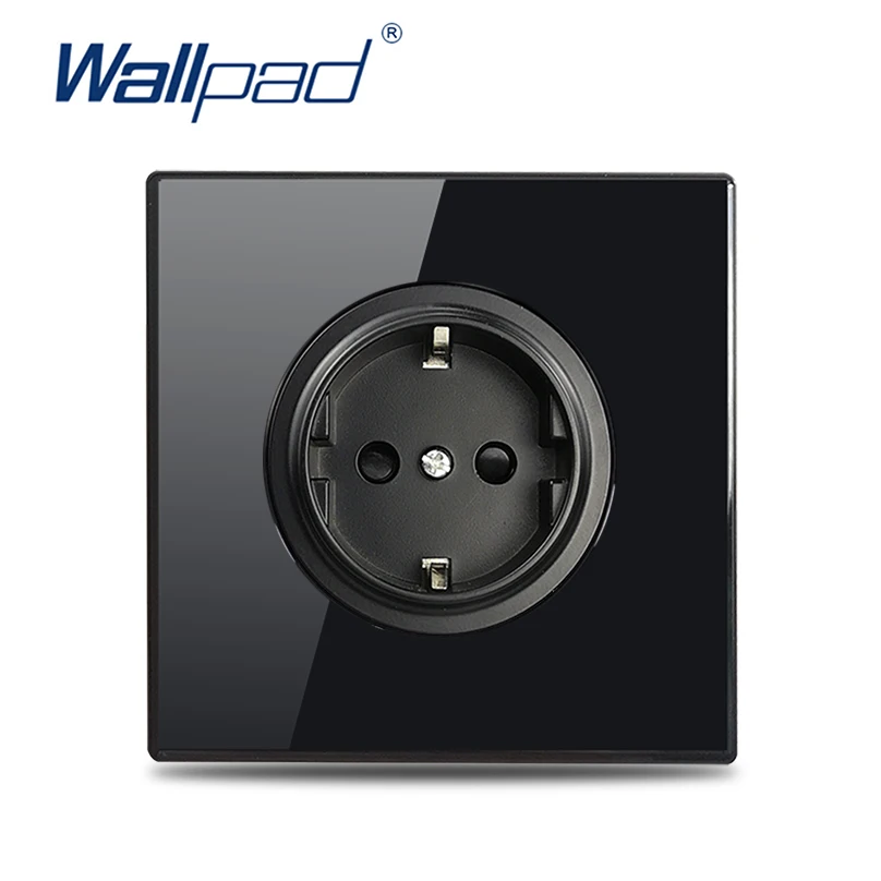 Настенная розетка Wallpad L6, универсальная Европейская, французская, британская розетка с USB-зарядкой, для ТВ, CAT6, спутник, выход HDMI, черное стекл...