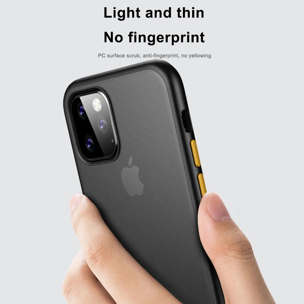 Frosted Black Glossy For iPhone 11 Pro Max Transparent Back Sanding Case Cover | Мобильные телефоны и аксессуары