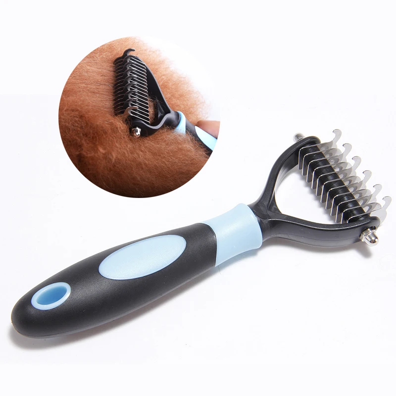 Расческа для удаления шерсти домашних животных матовая длинная кудрявая