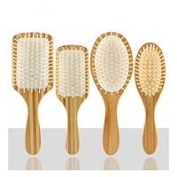 professional hair cushion comb wooden handle hair scalp massage brush beauty salon detangling hairdressing comb for women