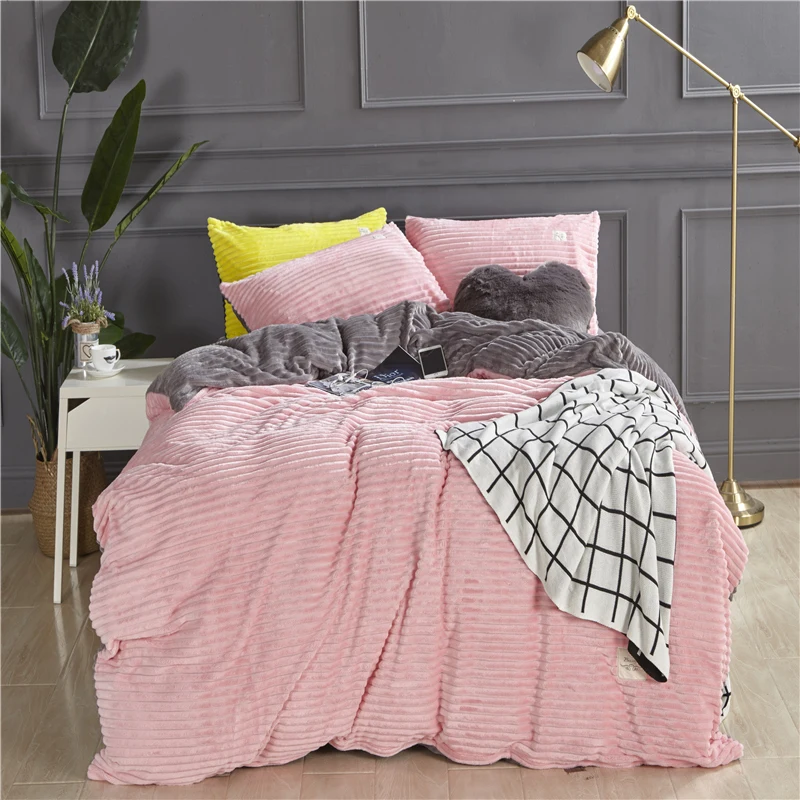 Новинка 2018 двухсторонний Бархатный комплект постельного белья мягкое