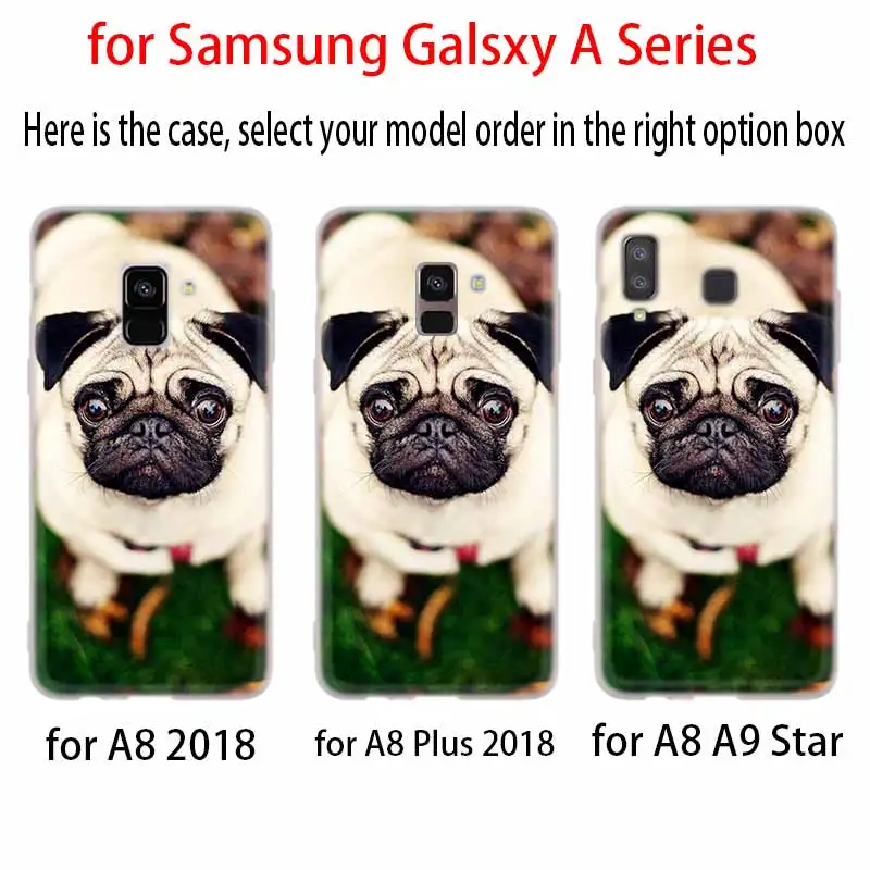 Милый desire Мопс чехол силиконовый защитный для телефона Samsung A50 A70 A80 A30 A40 A90 A6 A8 A9 A7 A5