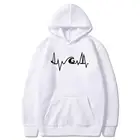 Мужская толстовка с капюшоном и длинным рукавом, с изображением пульса