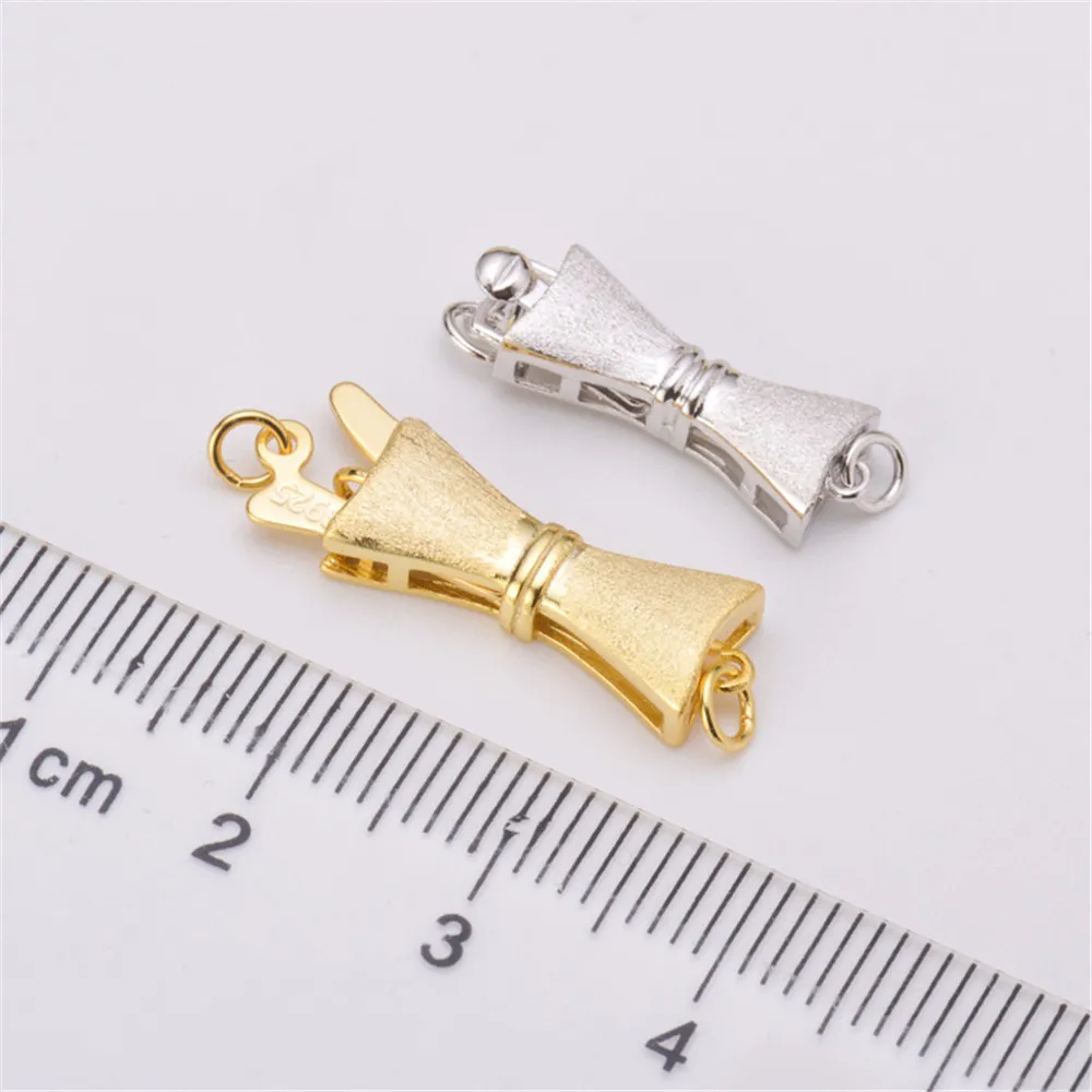 

S925 Sterling Silver Pearl Necklace Bracelet Clasp Connection Buckle DIY Fine Jewelry Accessories Free Shipping