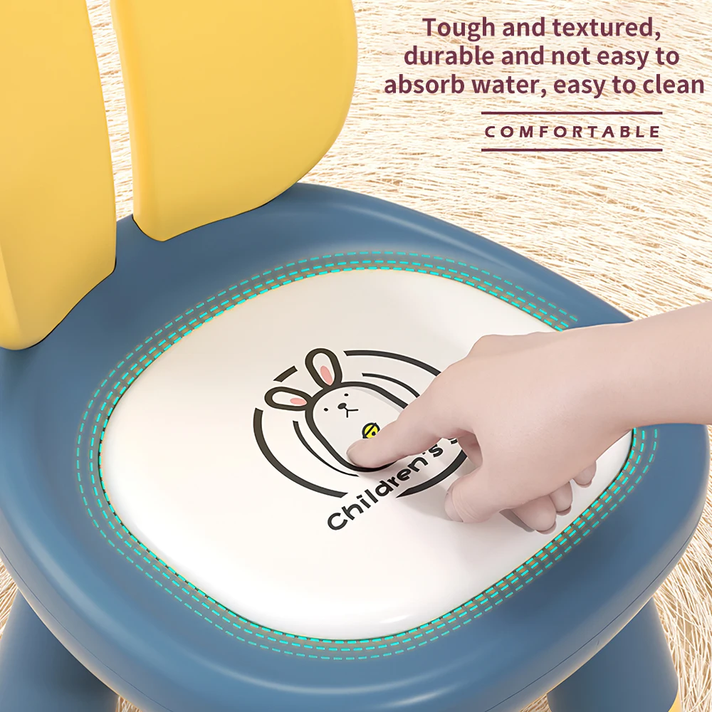 Стул детский съемный пластиковый с подножкой в виде кролика | Мать и ребенок