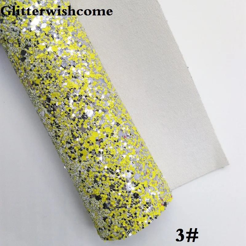 Glitterwishcome 21X29 см A4 размер винил для бантов массивный блеск кожа ткань винил для бантов, GM257A - Цвет: 3