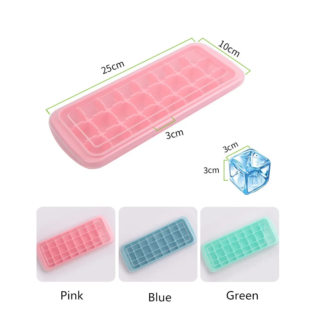 E doo лоток для льда силиконовые лотки с крышкой без пролива 24 кубика BPA бесплатные