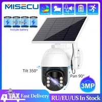 misecu solar panel battery camera ptz wifi security camera outdoor waterproof 2 way audio pir human detection video surveillance