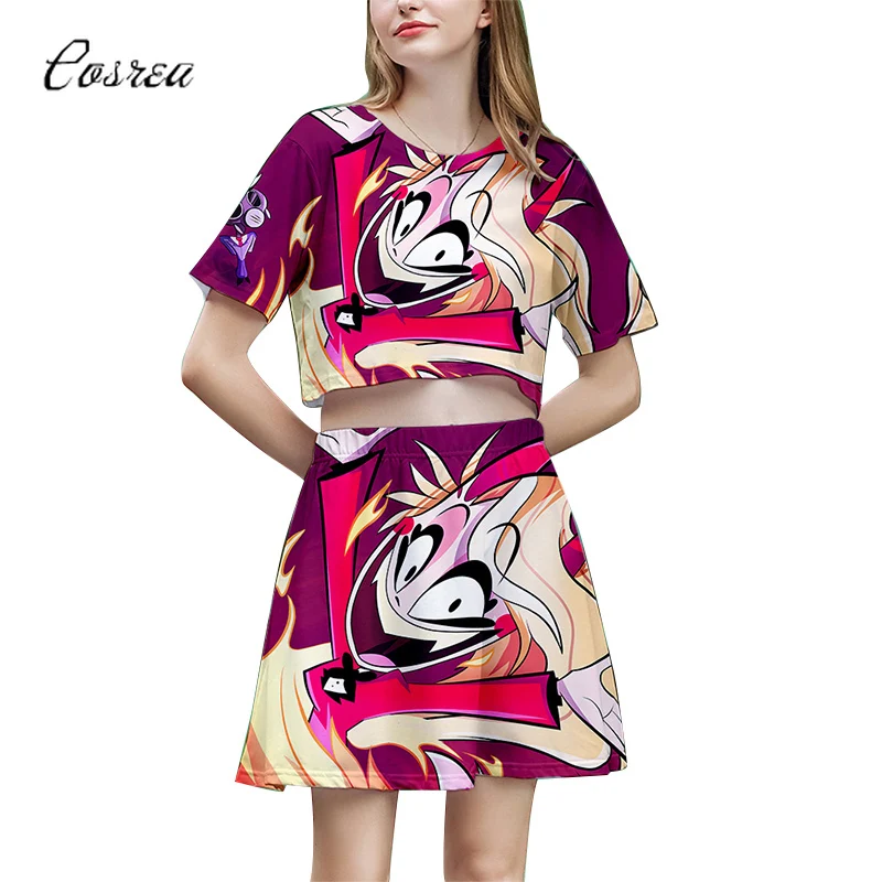 Cosrea Anime Alastor Costume Hazbin Cosplay Hotel Shirt Skirt Sport Suit Dress Charlie Tees Sexy Tops T Disfraz Women Girl | Тематическая