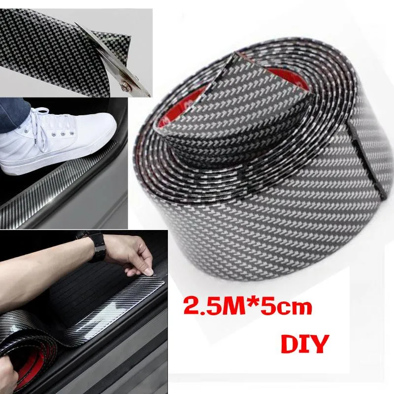 

Carbon Fiber Sill Protector DIY Door Edge Guard Parts Protector 2.5m*5cm