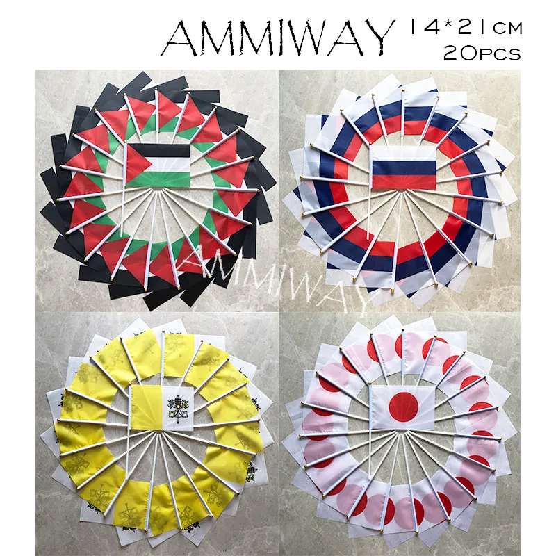 Флаг AMMIWAY 14 х21 см 20 шт. флаги с пластиковым флагом | Дом и сад