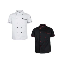 2color l size chef jacket uniform short sleeve hotel kitchen chefwear cook coat