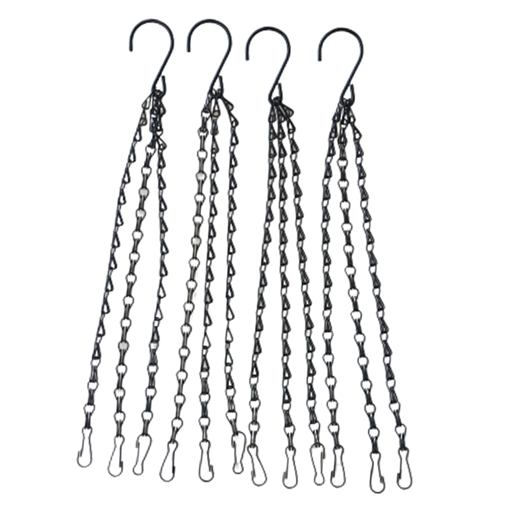

4pcs Iron 15'' Plant Basket Hanging Chain Hooks Wind Chimes Hanging Hook